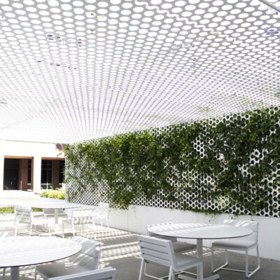 Wilshire Courtyard-Perforated Vertical Garden Pavilion - Architectural