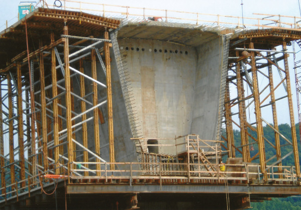 Bridge forming, forming concrete walls with plywood, concrete form systems